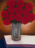 Pieter van der Westhuizen, Red Flowers in a Vase