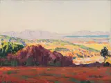 Edward Roworth, Landscape with Mountains in the Distance, oil on board
