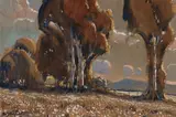 Sydney Carter, Trees in a Landscape, gouache on board