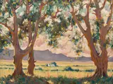 Sydney Carter, Landscape Through Trees, oil on canvas