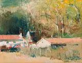 Errol Boyley, Landscape and Houses, oil on canvas