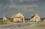 David Botha, Arniston Cottages, 1962, oil on canvas laid down on board