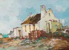 Kobus Louw, Cape Cottage, oil on board