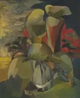 Stanley Pinker, Boulders and Huts (recto); Incomplete Still Life with Jug (verso), mixed media on board