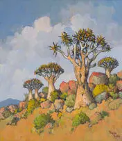 Conrad Theys, Quiver Trees, Richtersveld, 2004, oil on canvas