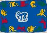 Walter Battiss, Friends-Vriende, 1979, colour screenprint on paper