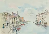 Gregoire Boonzaier, Venetian Canal, 1972, watercolour on paper