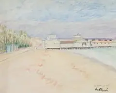 Enslin Du Plessis, The Pavilion, Alicante, oil and pencil on paper laid down on board