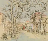 Gregoire Boonzaier, The Red Letterbox, Kenilworth P. Office, Cape, 1985, watercolour on paper