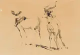 Koedoe Paar (Kudu Pair) by Zakkie Eloff, watercolour on paper, offered Sep 2025
