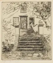 Robert Gwelo Goodman, Cape Dutch Stairway, etching on paper