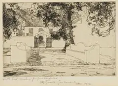 Robert Gwelo Goodman, Cape Dutch House, 1922, etching on paper