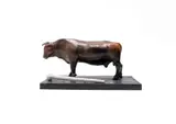 Zamuxolo Amos Senzela, Be a Man, burnished terracotta and wood, on a painted wood base