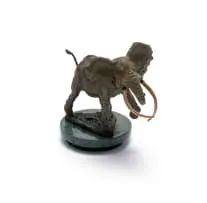 Danie de Jager, Shawu, 1994, bronze with brown patina, on a granite base