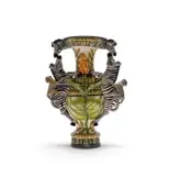 Vase decorated with zebra, monkey and leaf motifs by George Manyathela and Mbusi Mfuphi Thulani Mntungwa, 2016, painted and glazed ceramic, offered Aug 2025