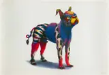 Norman Catherine, Fook Dog, from A Tribute to King Ferd III portfolio, colour photolithograph on paper