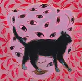 Diana Hyslop, The Neighbour's Cat, 2024, oil on board