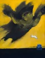 Flying Cat by Lise van Schaik, 2013, oil on canvas, sold Aug 2025