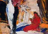 Philip Badenhorst, Red and White Figures, 2000, oil on paper