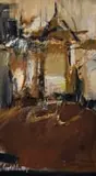Sidney Goldblatt, Abstract Composition in Brown, oil on canvas