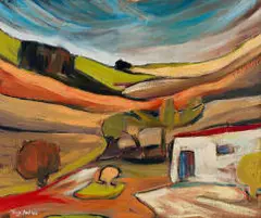 Thijs Nel, Building in a Valley, 2006, oil on board