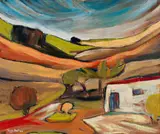 Thijs Nel, Building in a Valley, 2006, oil on board