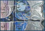 Mickey Korzennik, Settling Birds - Sunset, mixed media and collage on board