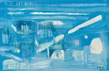 Larry Scully, Abstract Composition in Blue, 1966, mixed media on board