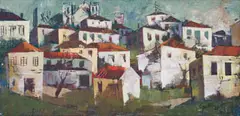 George Enslin, Buildings, 1961, oil on canvas