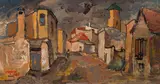 Gregoire Boonzaier, Street Scene, 1940, oil on wood panel