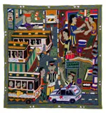 Kaross, Untitled (Transportation and Trade Scene), embroidery on fabric