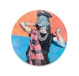 Sanusi Olatunji, Woman with Turban, 2018, mixed media with collage on canvas