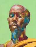 Loyiso Mkize, Portrait of a Man with Green, 2018, oil on canvas