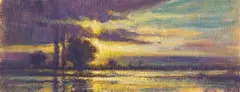 Ignatius Marx, Loch Vaal View, oil on unstretched canvas
