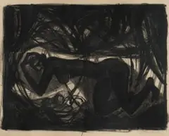 Maurice van Essche, Reclining Nude, lithograph on paper