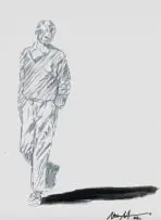 Nelson Makamo, Walking Man, 2022, ink marker on paper
