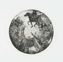 Diane Victor, So Come along with the Black Rider, 2013, etching and aquatint on paper