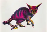 Norman Catherine, Fook Cat, from A Tribute to King Ferd III portfolio, colour photolithograph on paper