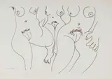 Walter Battiss, Three Female Nudes, colour screenprint on paper