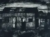 Vusi Khumalo, Untitled (Barracks), 2013, collograph on paper