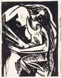 Walter Battiss, Mother and Child, linocut on rice paper