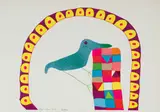 Walter Battiss, Career Bird, colour screenprint on paper