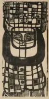 Elza Botha, Wasvrou (Washer Woman), 1965, woodcut on onion skin paper