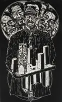 Senzo Shabangu, Stand for Yourself, 2014, linocut on paper