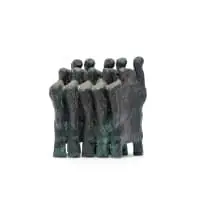 Herman Van Nazareth, Protest, bronze with dark brown and verdigris patina