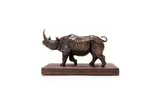 Maureen Quin, Black Rhino, 1998, bronze with a brown patina, on a wooden base