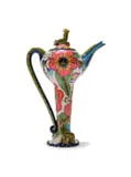 Raphael Njoko and Mickey Chonco, Teapot with giraffe and floral motif, 2002, painted and glazed ceramic