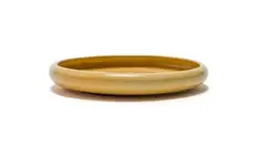 Linn Ware & Ceramic Studio, Shallow yellow bowl with rounded rim, glazed earthenware