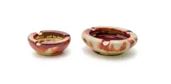 Linn Ware & Ceramic Studio, Rust and cream ashtrays, two, glazed earthenware