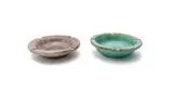 Linn Ware & Ceramic Studio, Turquoise and mauve ashtrays, two, glazed earthenware